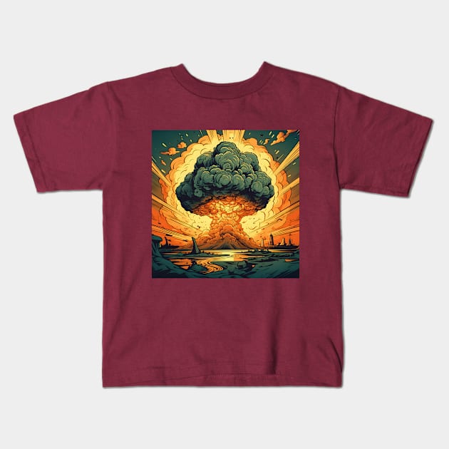 Colourful illustration of nuclear explosion Kids T-Shirt by KOTYA